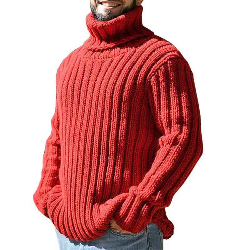 Tommy | Relaxed Ribbed Roll Neck Mens Knit Jumper