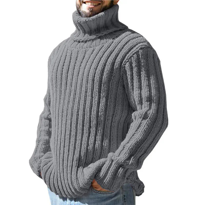 Tommy | Relaxed Ribbed Roll Neck Mens Knit Jumper
