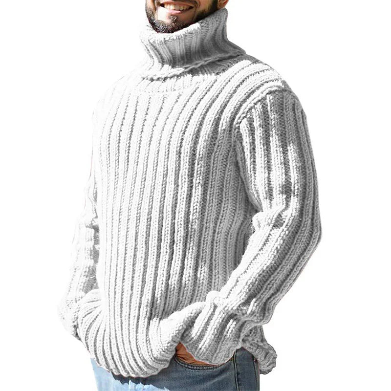 Tommy | Relaxed Ribbed Roll Neck Mens Knit Jumper
