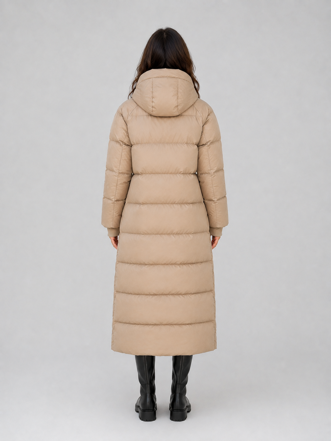 Violet | Sophisticated Hooded Long Puffer Coat