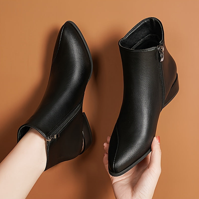 Violet | Stylish Pointed-Toe Womens Boots with Block Heel
