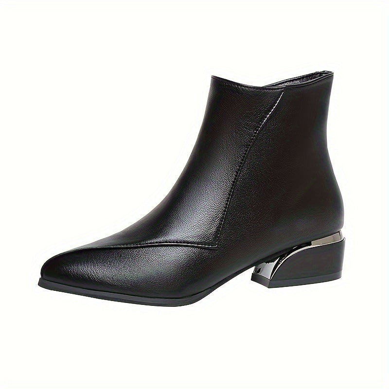 Violet | Stylish Pointed-Toe Womens Boots with Block Heel