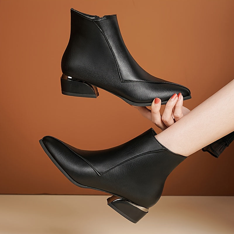 Violet | Stylish Pointed-Toe Womens Boots with Block Heel