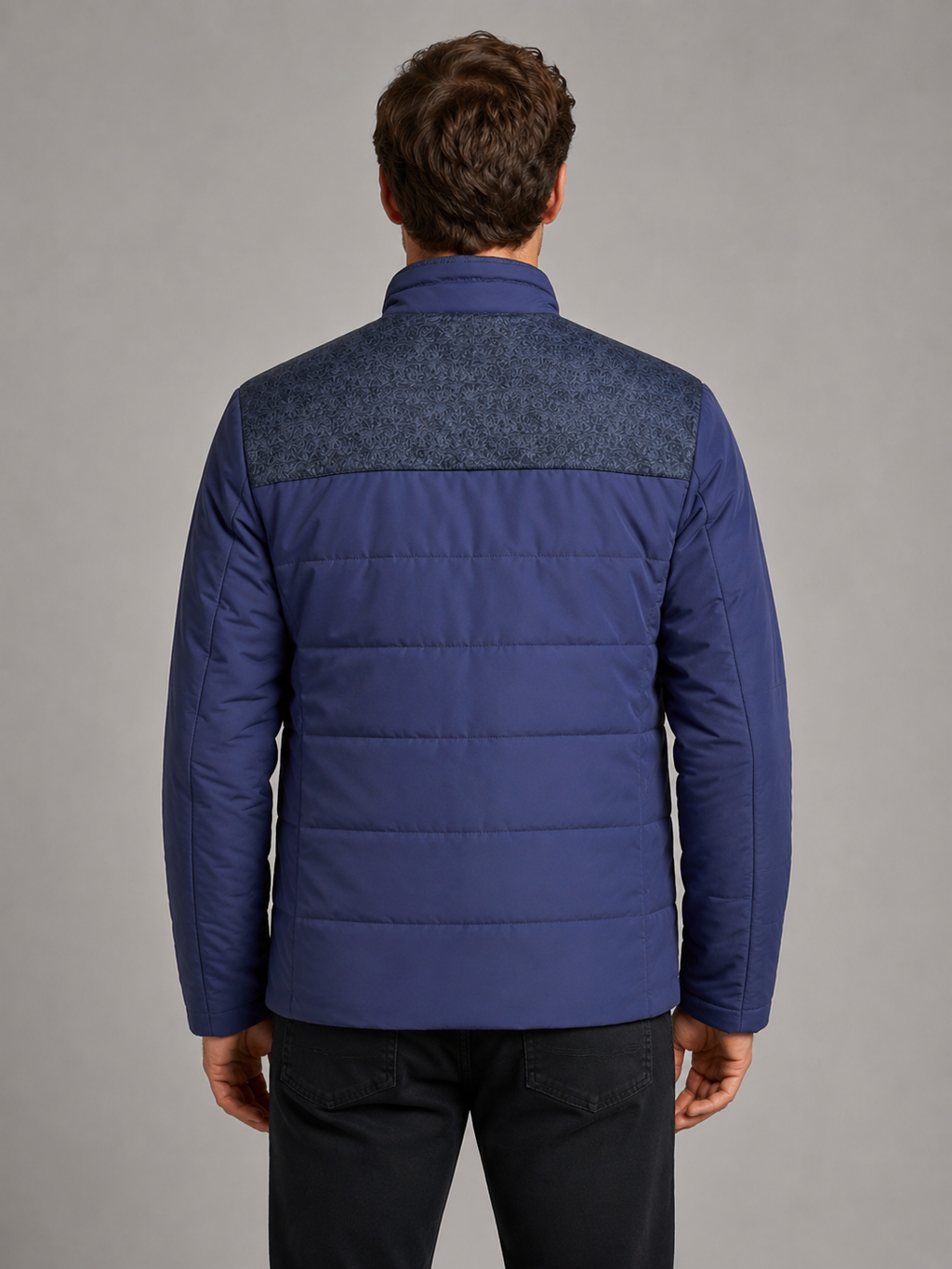 William | Cosy Quilted Mens Puffer Jacket with Printed Panel