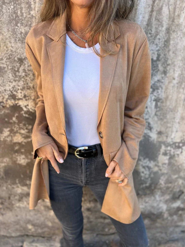 Willow | Chic Tailored Suede Jacket with Button Detail