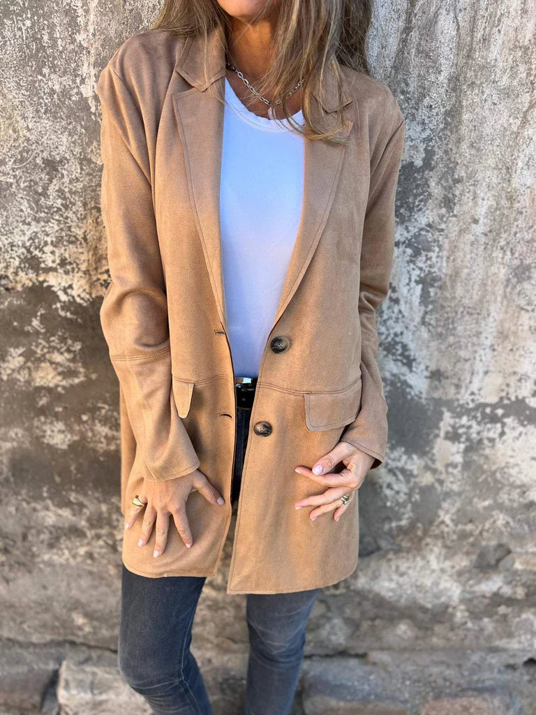Willow | Chic Tailored Suede Jacket with Button Detail