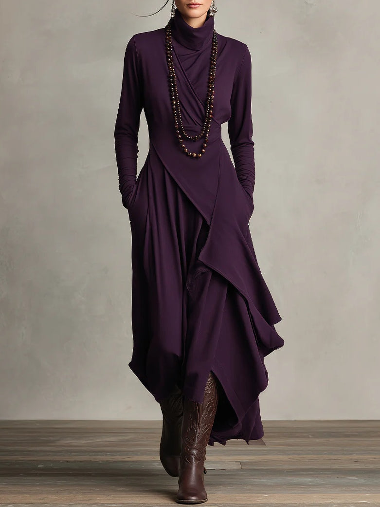 Willow | Classic High Neck Asymmetric Party Dress