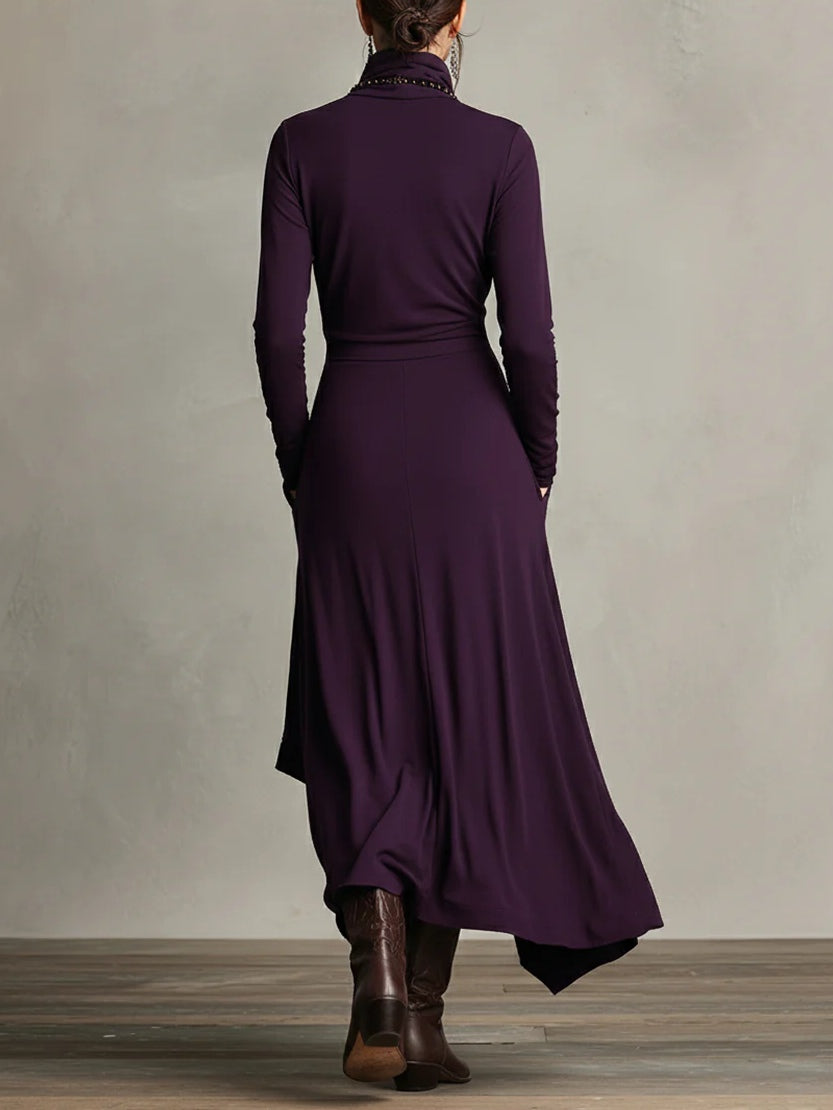Willow | Classic High Neck Asymmetric Party Dress