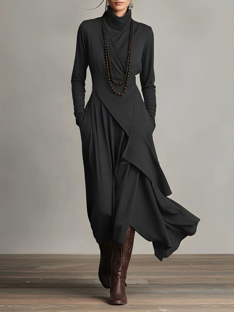 Willow | Classic High Neck Asymmetric Party Dress