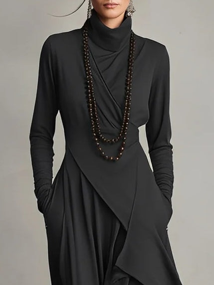 Willow | Classic High Neck Asymmetric Party Dress