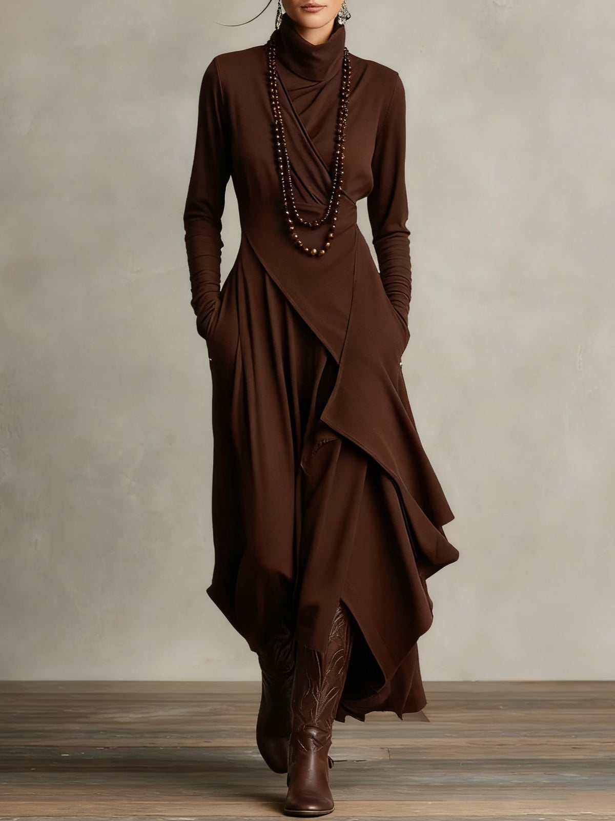 Willow | Classic High Neck Asymmetric Party Dress