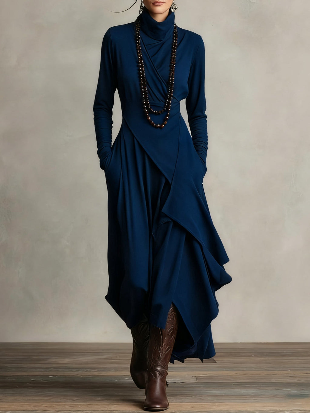 Willow | Classic High Neck Asymmetric Party Dress