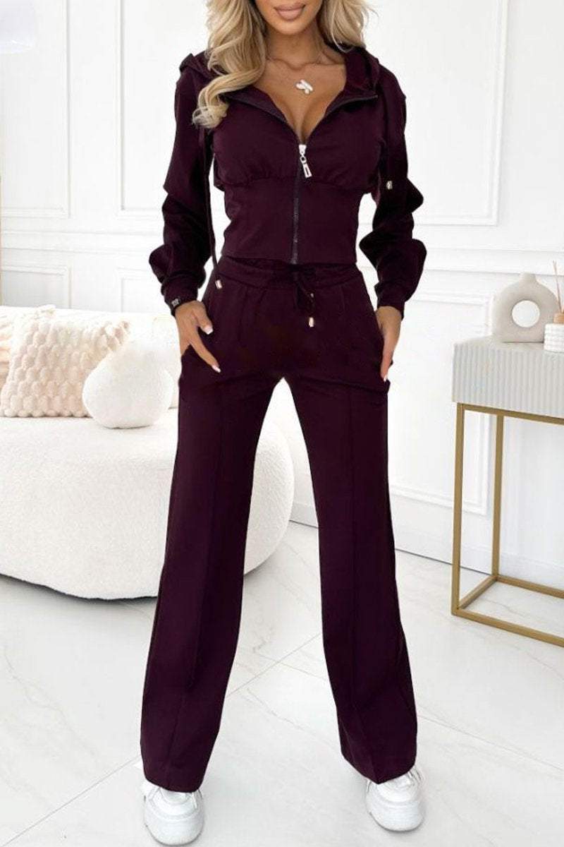 Willow | Cosy Zip Front Drawstring Waist Tracksuit