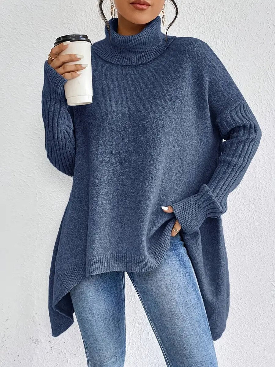 Willow | Oversized Longline Roll Neck Womens Knit Jumper