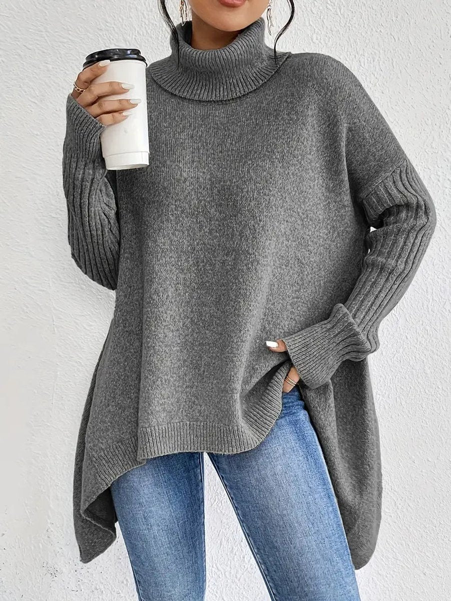 Willow | Oversized Longline Roll Neck Womens Knit Jumper