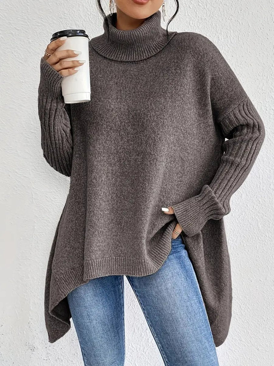 Willow | Oversized Longline Roll Neck Womens Knit Jumper