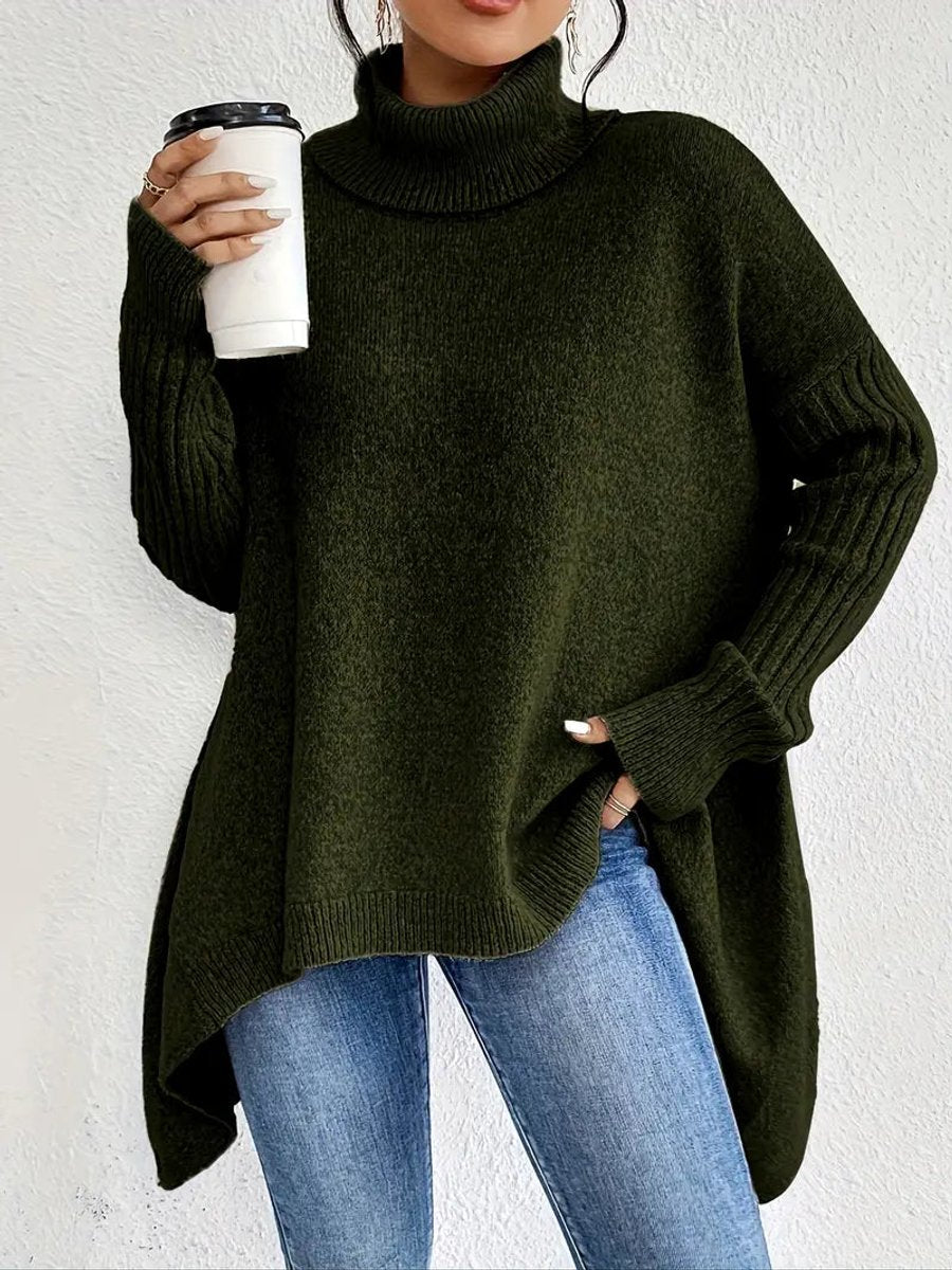 Willow | Oversized Longline Roll Neck Womens Knit Jumper