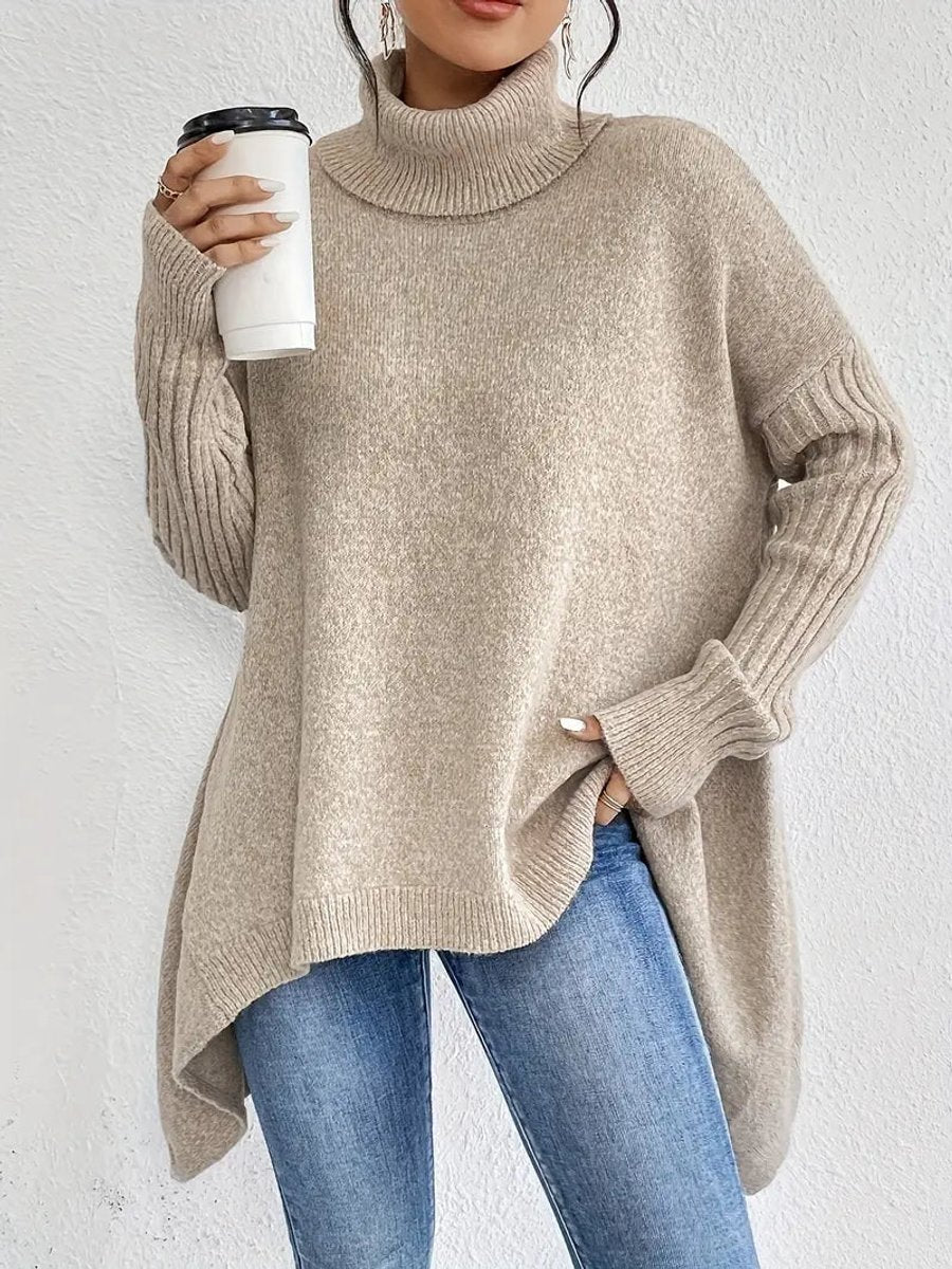 Willow | Oversized Longline Roll Neck Womens Knit Jumper