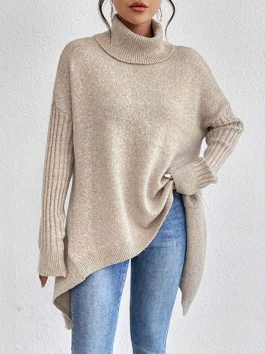 Willow | Oversized Longline Roll Neck Womens Knit Jumper