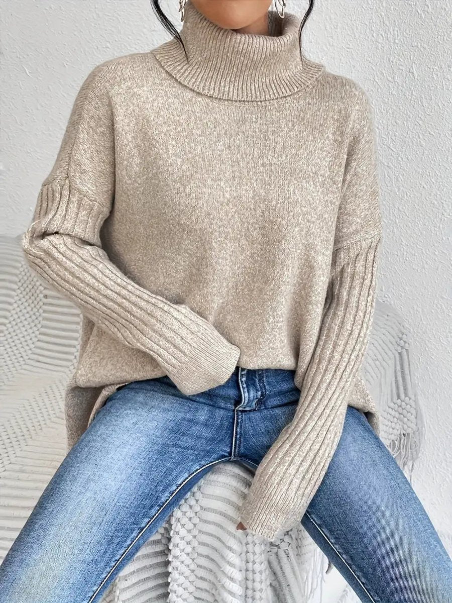 Willow | Oversized Longline Roll Neck Womens Knit Jumper