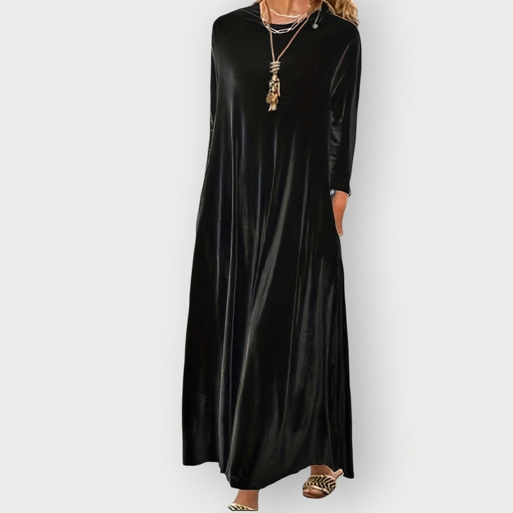 Willow | Stylish A-Line Maxi Long Sleeve Christmas Dress