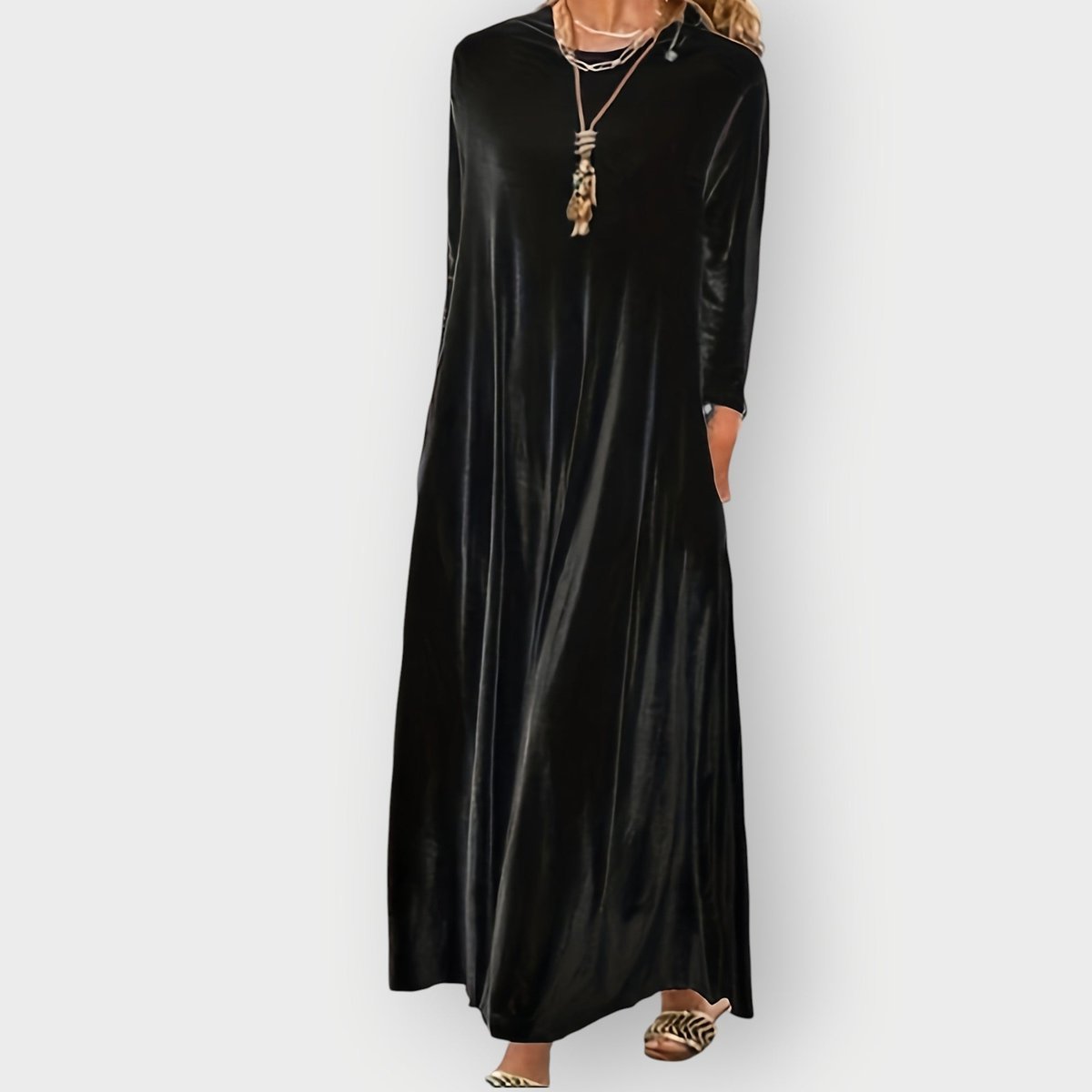 Willow | Stylish A-Line Maxi Long Sleeve Christmas Dress
