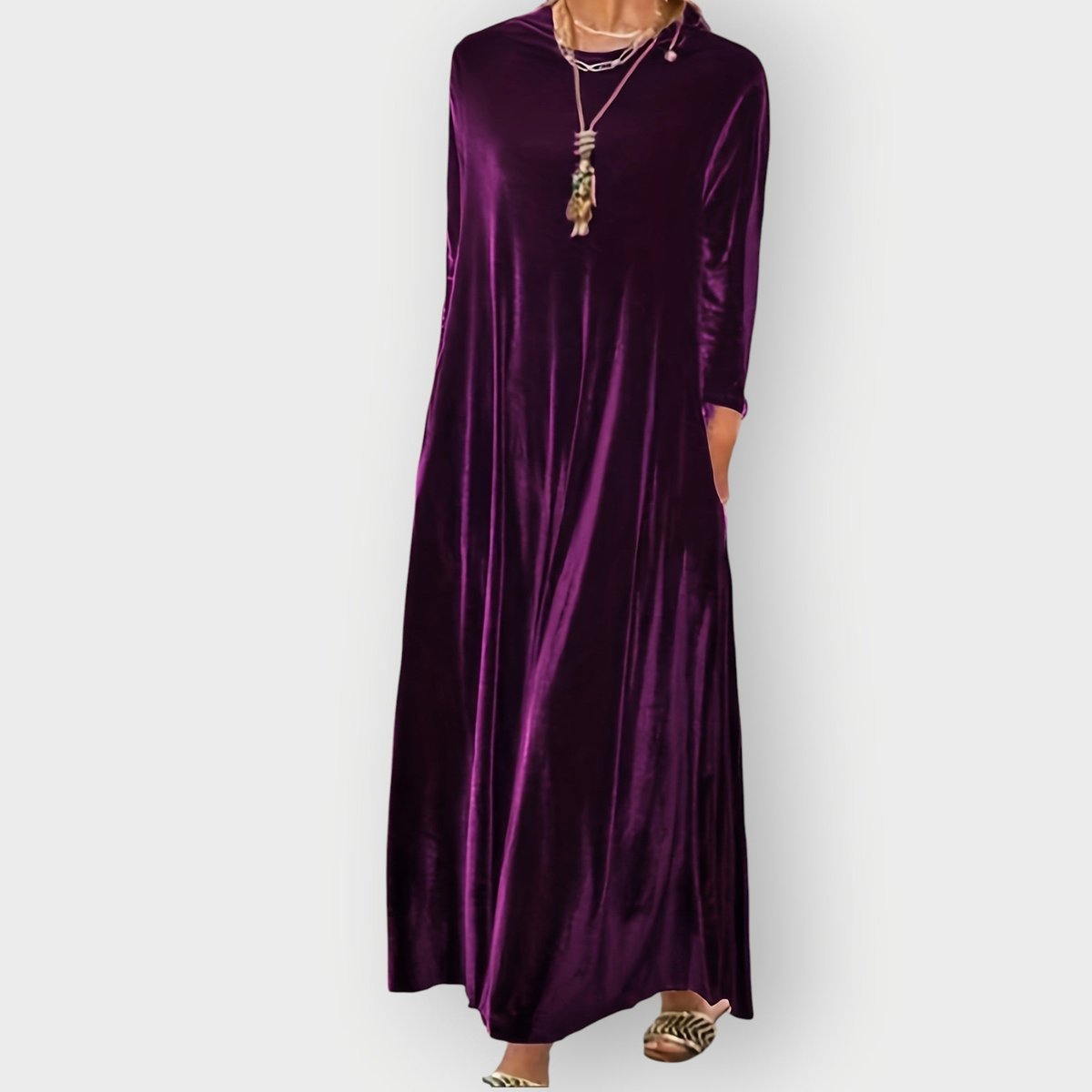 Willow | Stylish A-Line Maxi Long Sleeve Christmas Dress