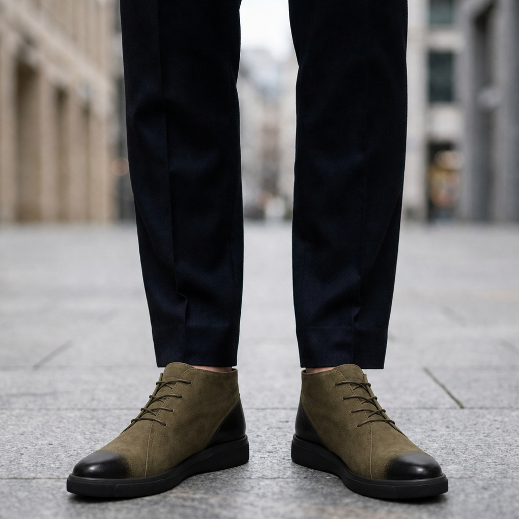 Yahya | Ankle-High Lace-Up Chukka Mens Boots