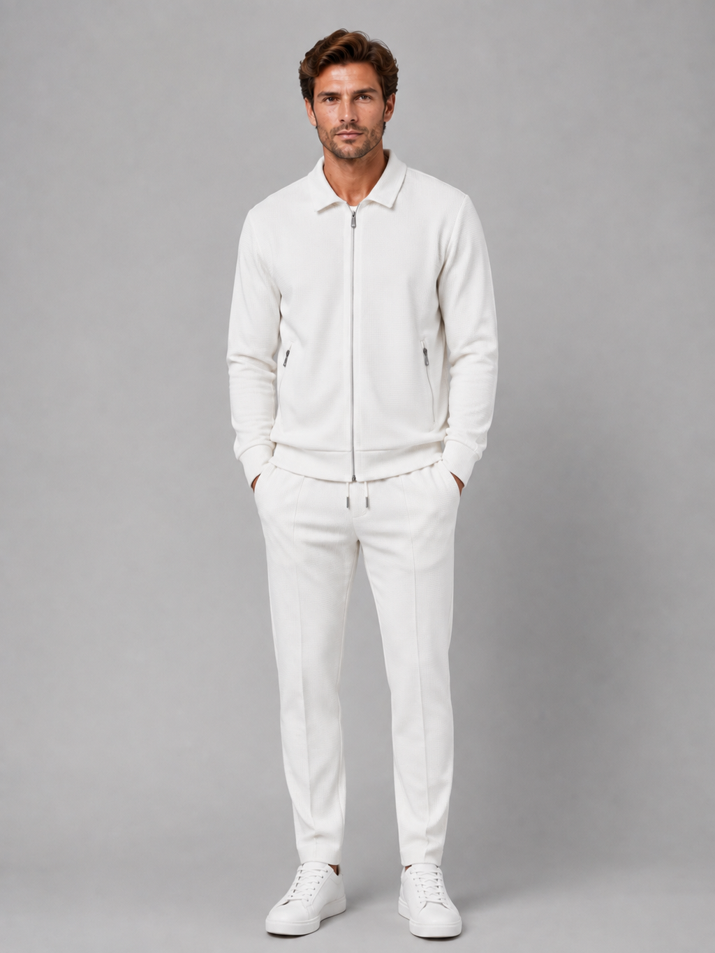 Yahya | Refined Textured Zip Tracksuit Co-Ord Set