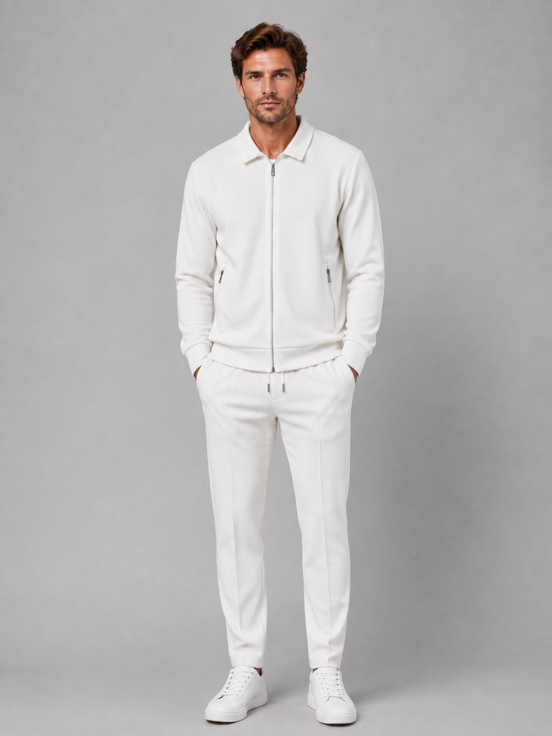 Yahya | Refined Textured Zip Tracksuit Co-Ord Set