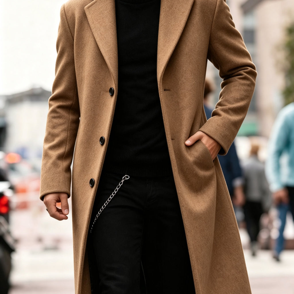 Zachary | Polished Tailored Longline Wool Coat