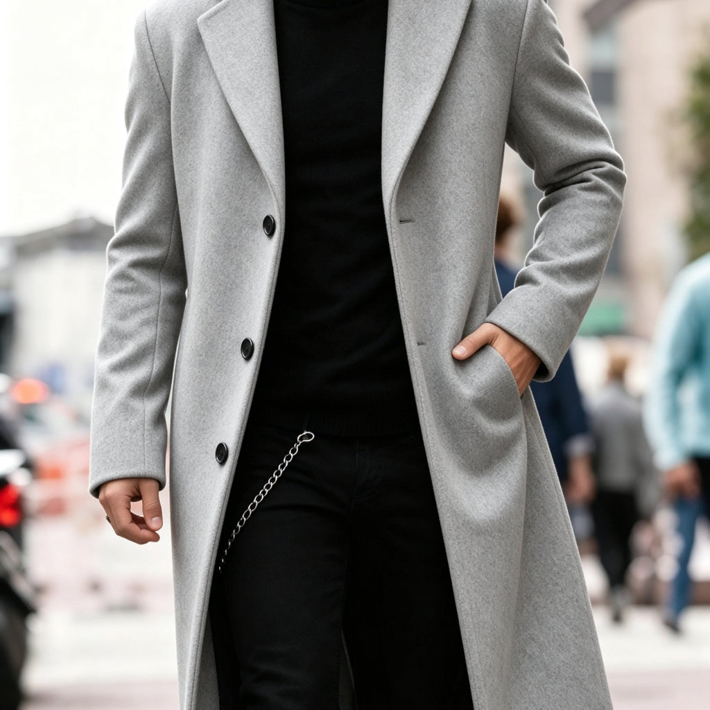 Zachary | Polished Tailored Longline Wool Coat