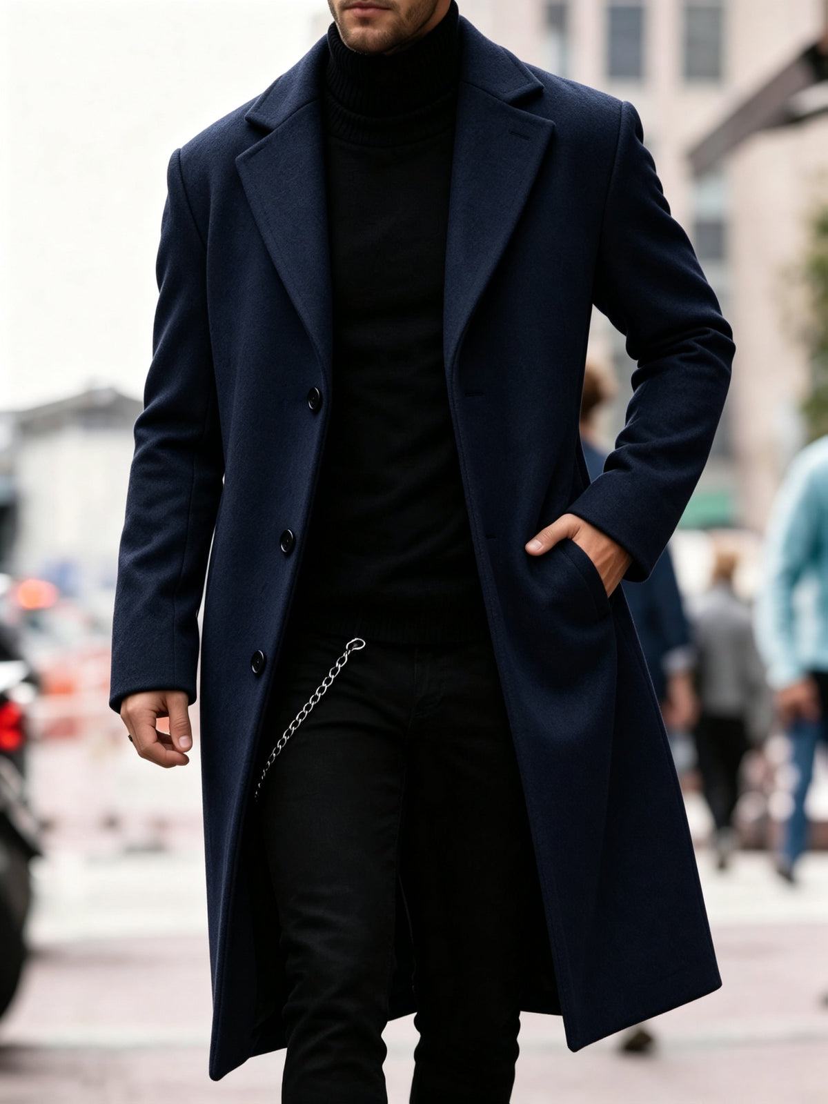 Zachary | Polished Tailored Longline Wool Coat