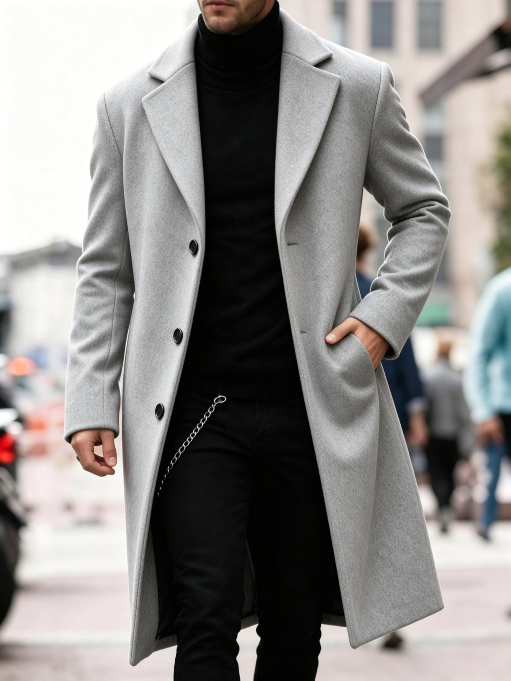 Zachary | Polished Tailored Longline Wool Coat