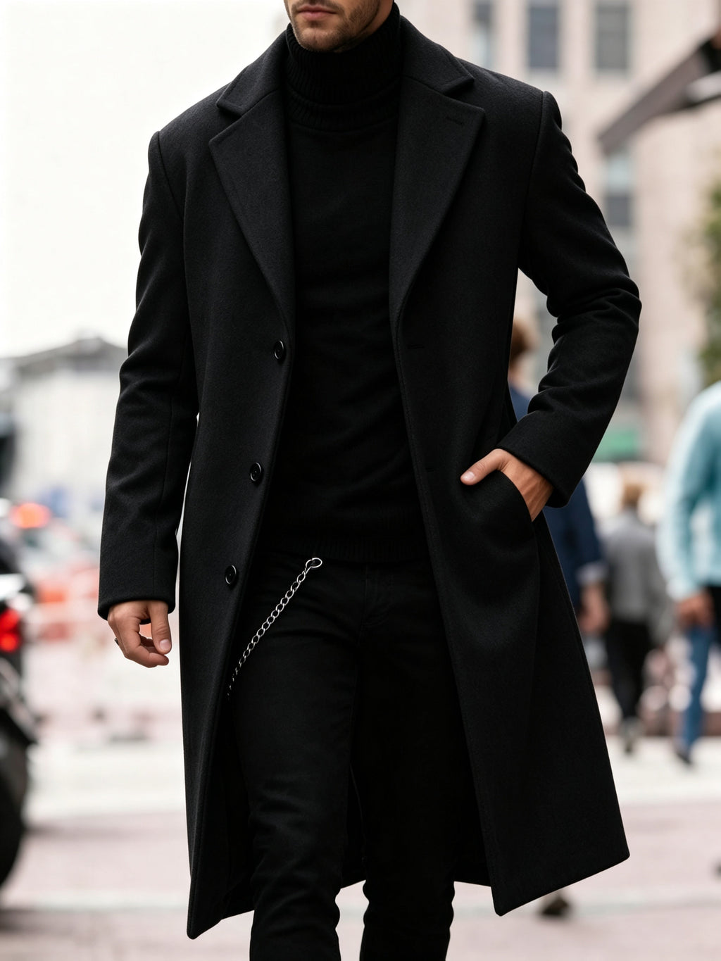 Zachary | Polished Tailored Longline Wool Coat