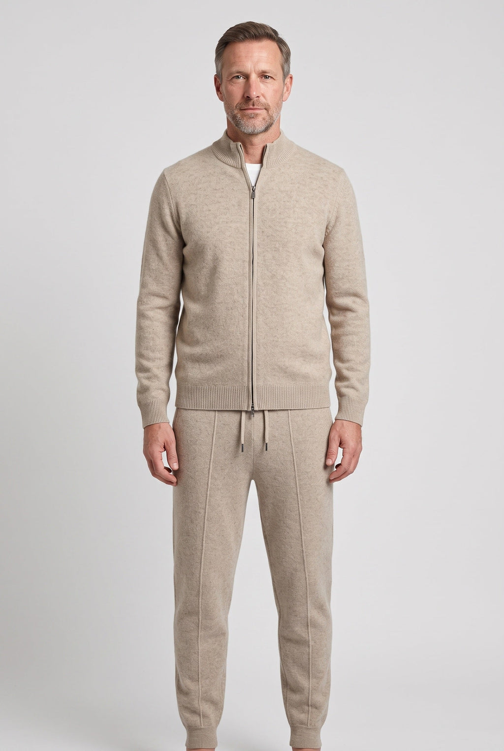 Zachary | Relaxed Knitted Zip Through Tracksuit Set