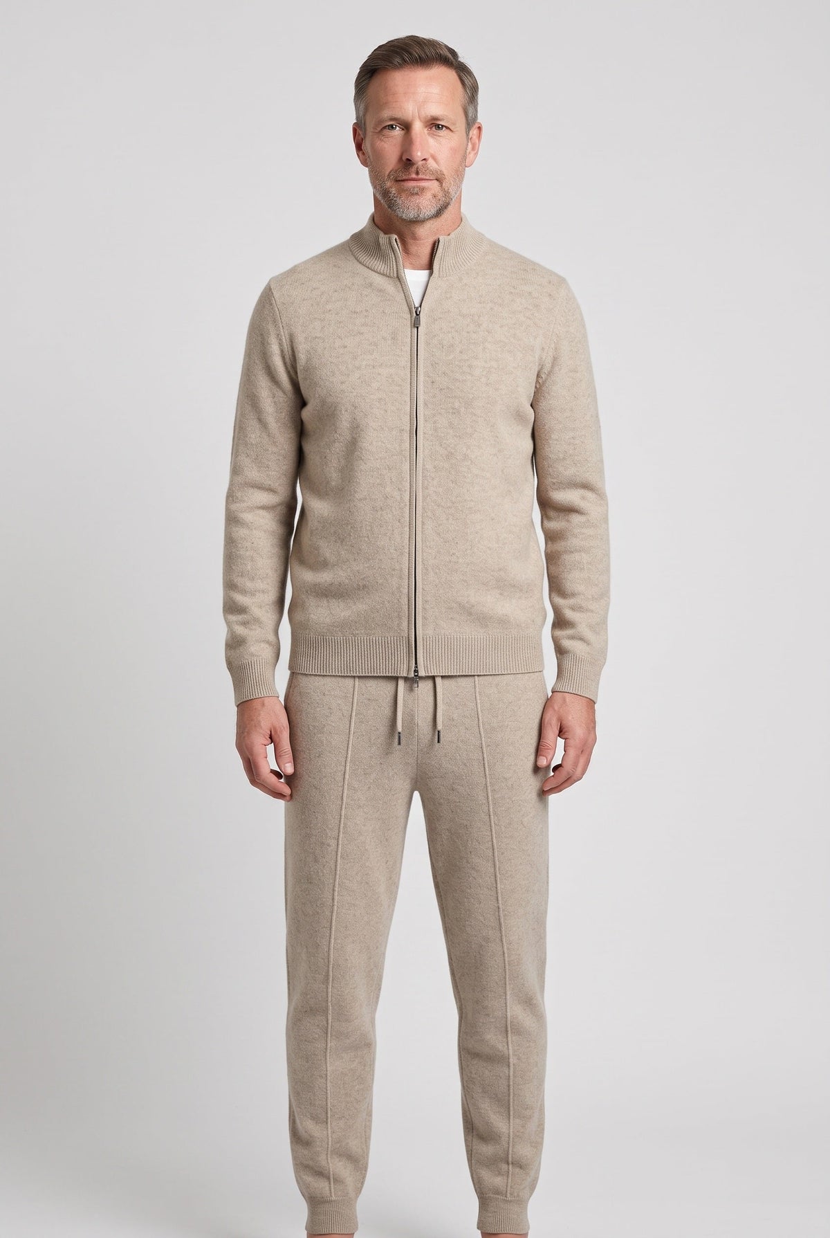 Zachary | Relaxed Knitted Zip Through Tracksuit Set