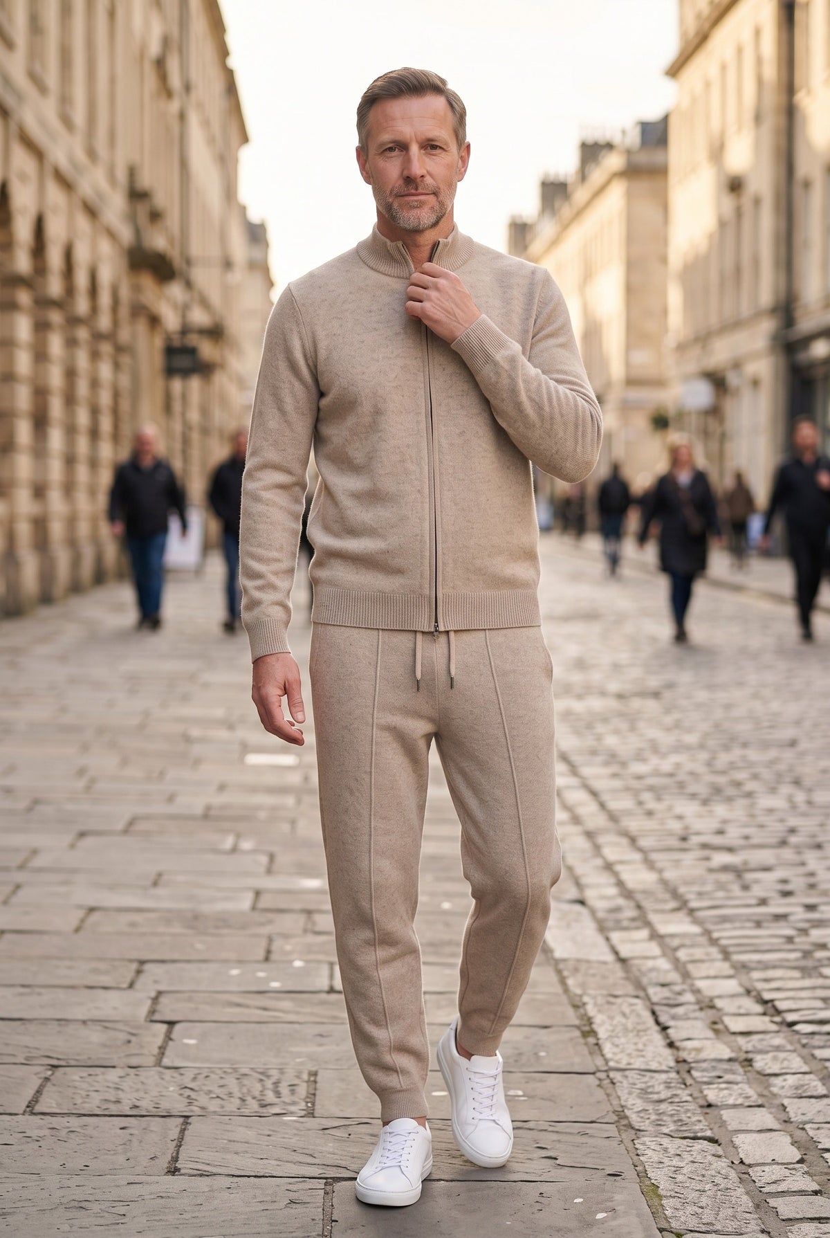 Zachary | Relaxed Knitted Zip Through Tracksuit Set