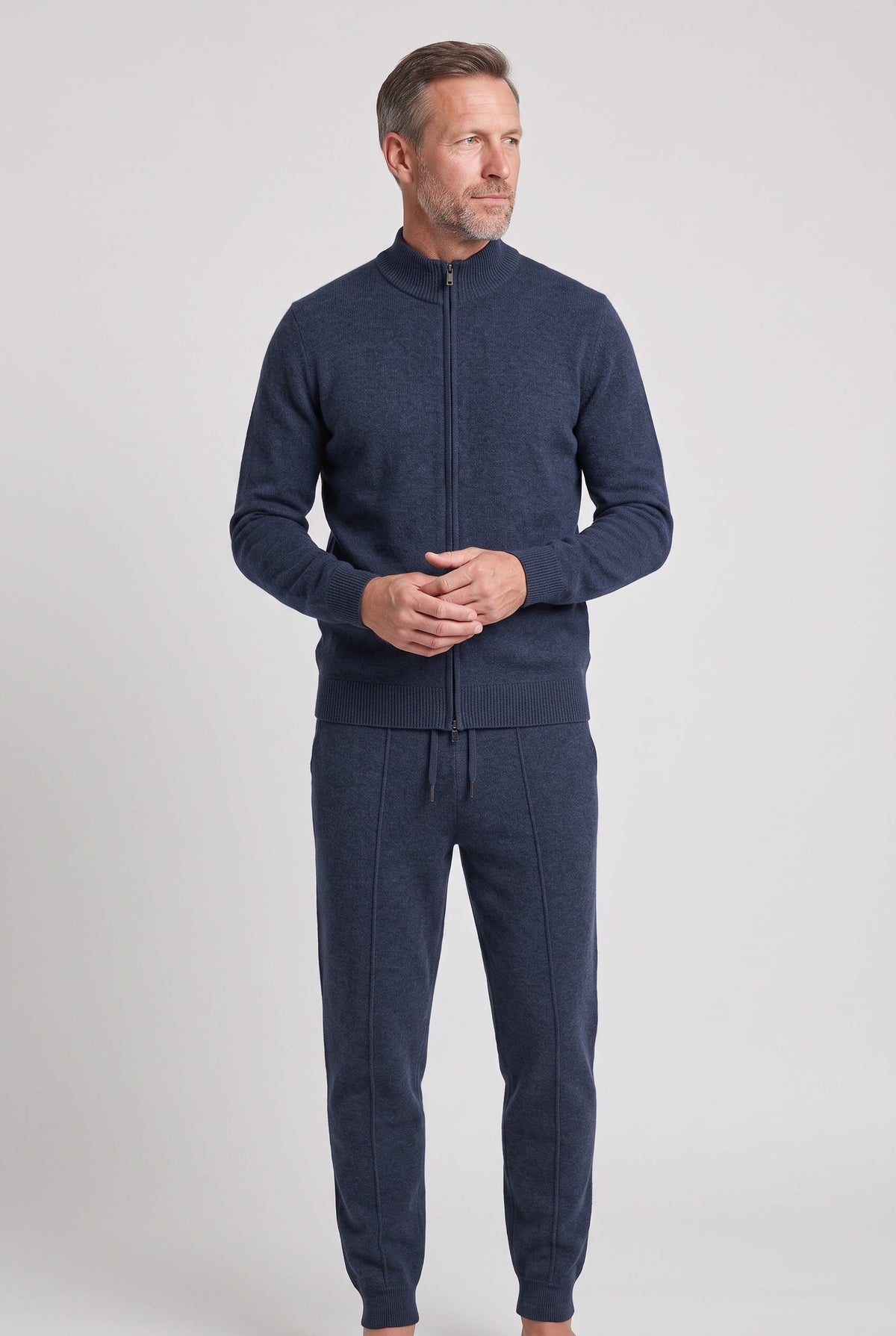 Zachary | Relaxed Knitted Zip Through Tracksuit Set