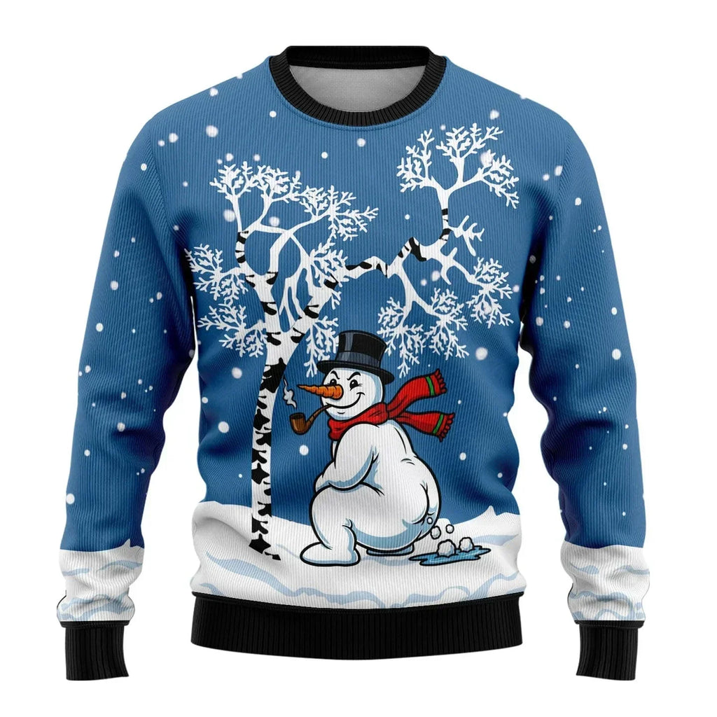 Zachary | Sophisticated Snowman Print Mens Xmas Jumpers