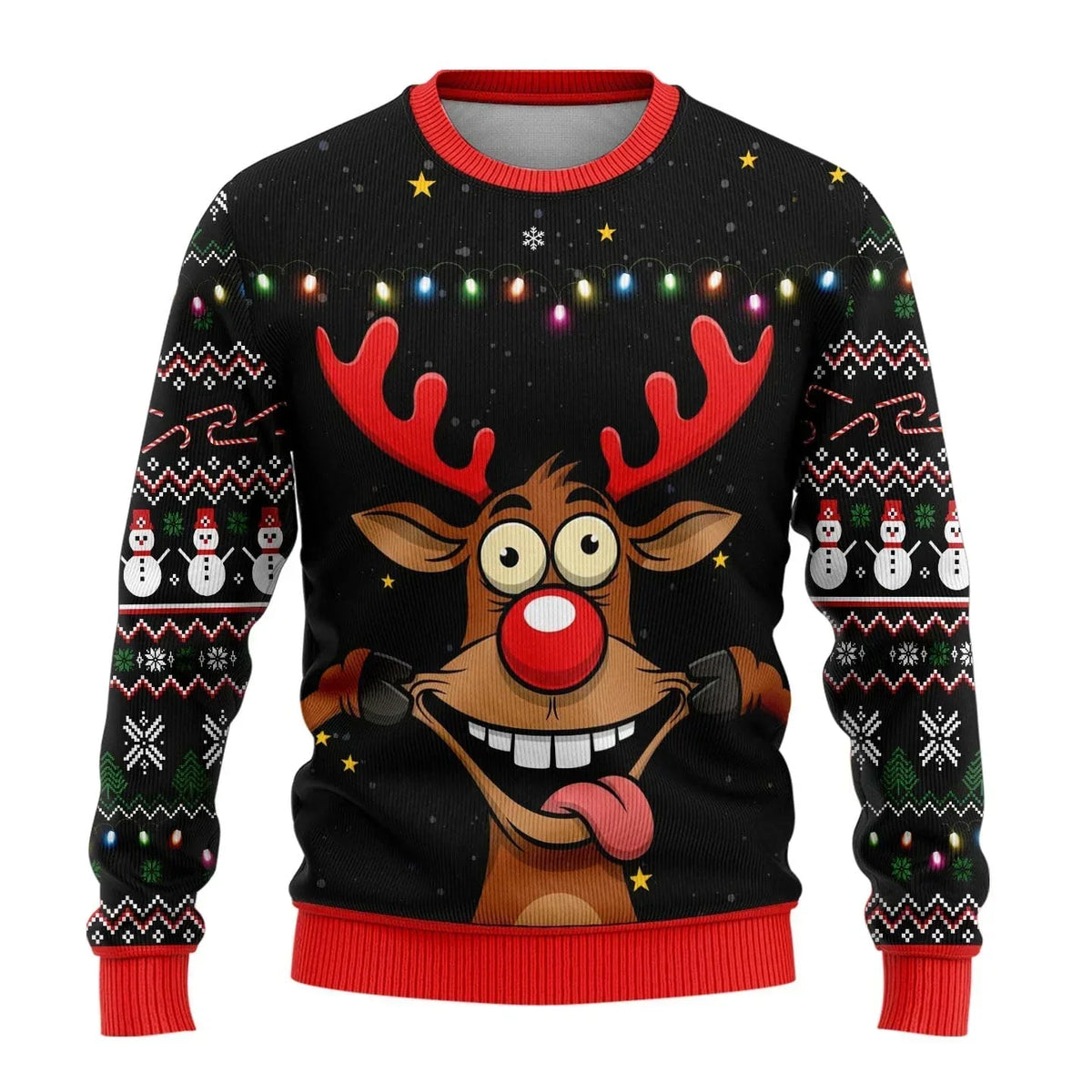 Zachary | Sophisticated Snowman Print Mens Xmas Jumpers