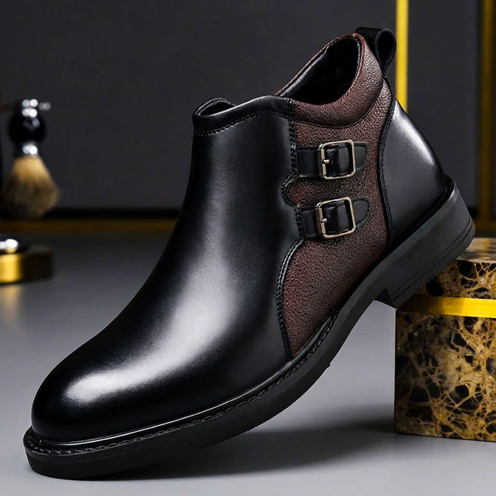 Zachary | Vintage Double Buckle Mens Boots