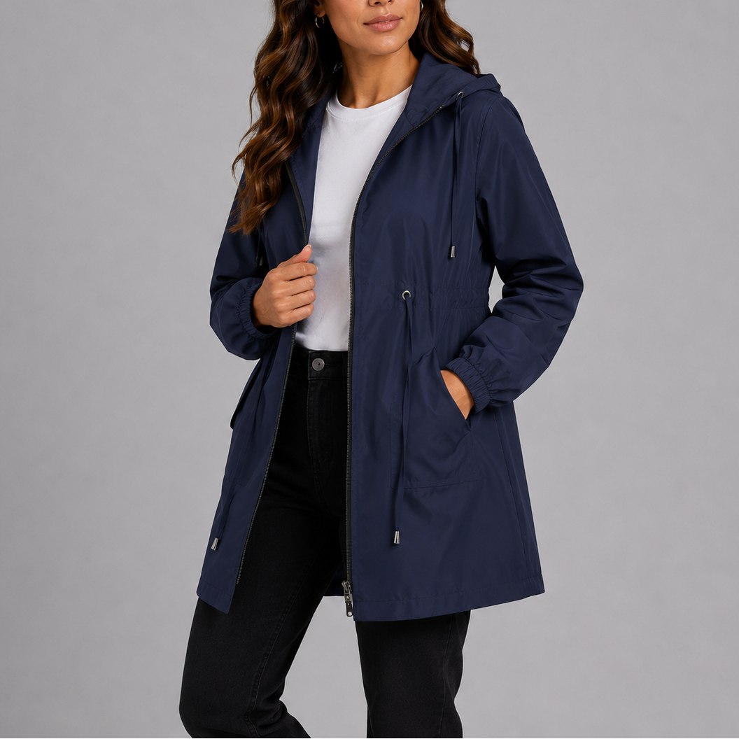 Zara | Relaxed Hooded Waterproof Jacket with Drawstring Waist