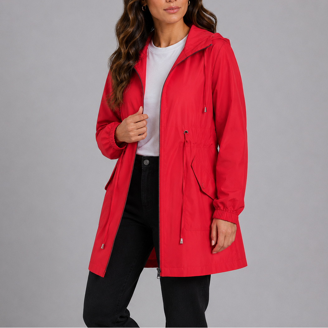 Zara | Relaxed Hooded Waterproof Jacket with Drawstring Waist