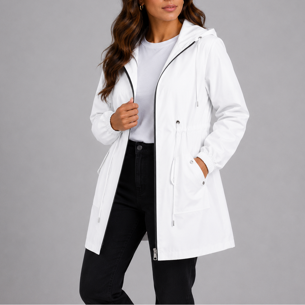 Zara | Relaxed Hooded Waterproof Jacket with Drawstring Waist