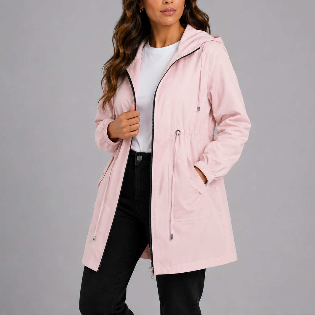 Zara | Relaxed Hooded Waterproof Jacket with Drawstring Waist