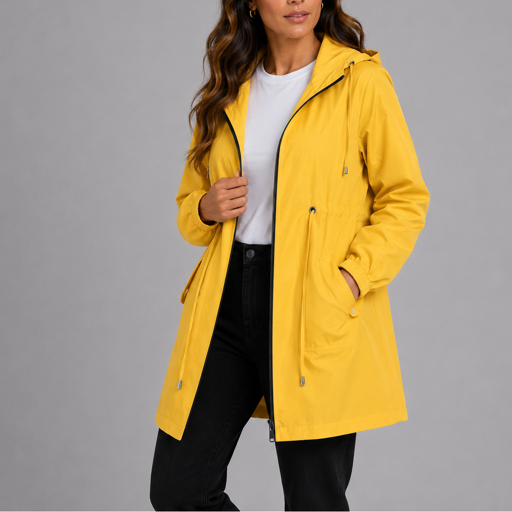 Zara | Relaxed Hooded Waterproof Jacket with Drawstring Waist