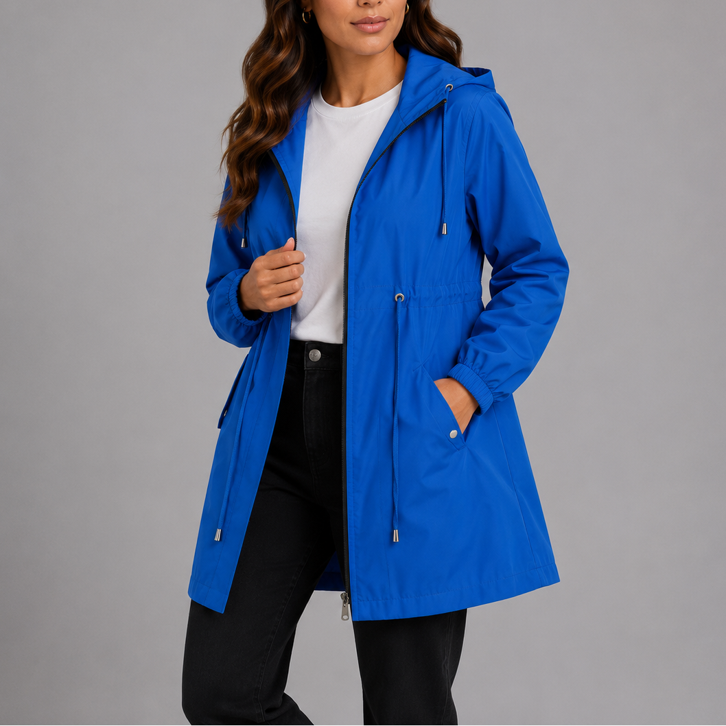 Zara | Relaxed Hooded Waterproof Jacket with Drawstring Waist