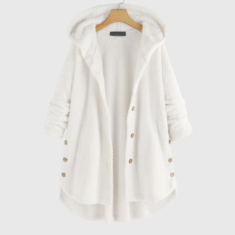 Zoe | Classic Hooded Waffle-Knit Fleece Jacket