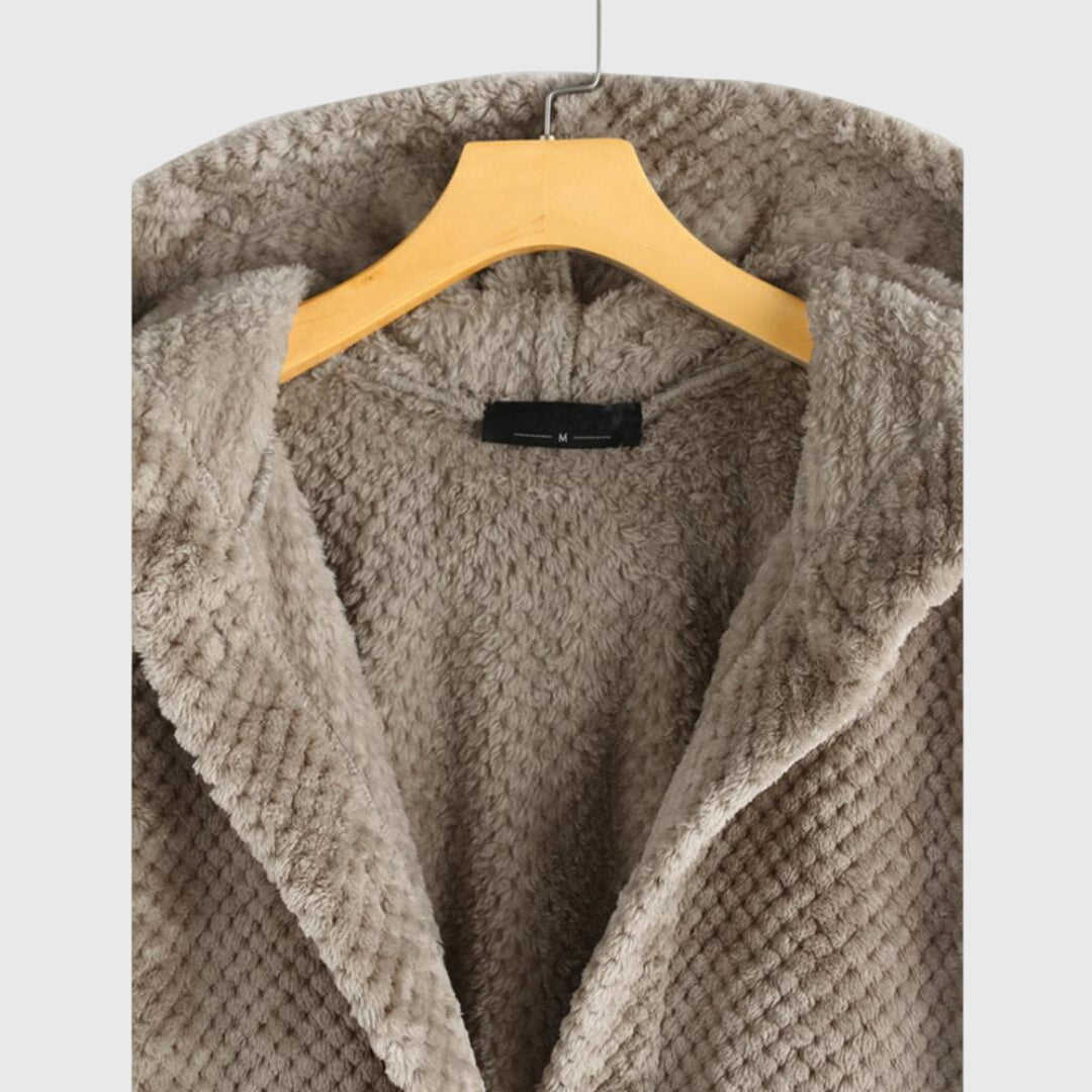 Zoe | Classic Hooded Waffle-Knit Fleece Jacket